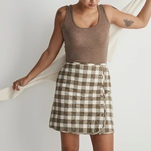 Madewell | Quilted Flannel Mini Skirt in Gingham Check